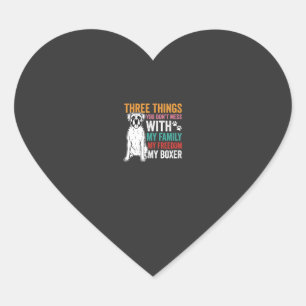 Boxer Family Freedom Dog Lover Heart Sticker
