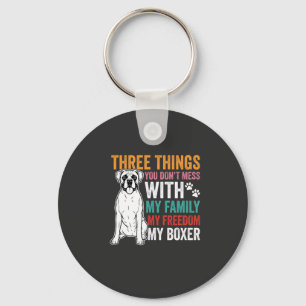 Boxer Family Freedom Dog Lover Key Ring