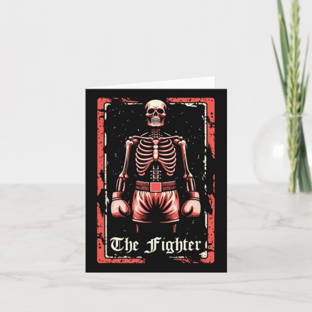 Boxer Fighter - Sparring Gloves Boxing Skeleton Ta Card (Front)