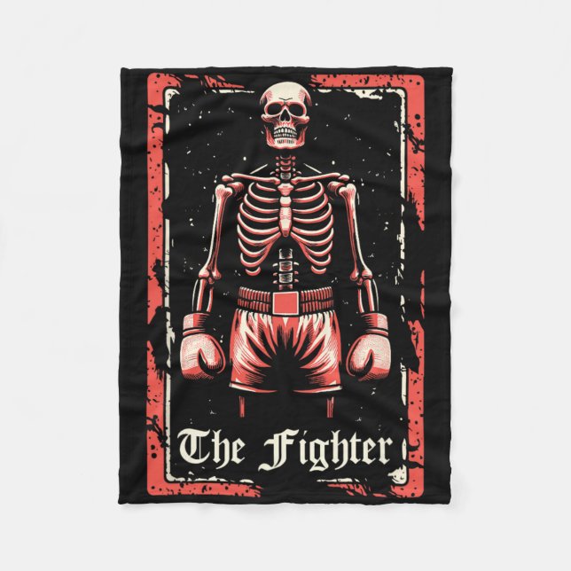 Boxer Fighter - Sparring Gloves Boxing Skeleton Ta Fleece Blanket (Front)