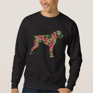 Boxer Flower  Dog Silhouette Floral  Women Men Sweatshirt