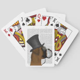 Boxer, Formal Hound and Hat Playing Cards