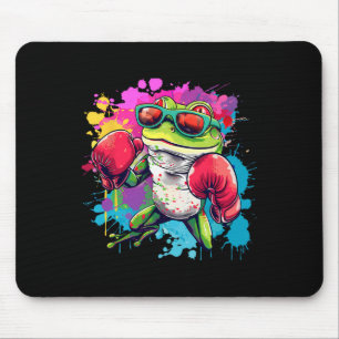 Boxer Frog With Boxing Gloves Kickboxing Funny Box Mouse Pad