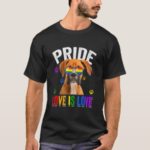 Boxer Gay Pride Lgbt Rainbow Flag Dog T-Shirt