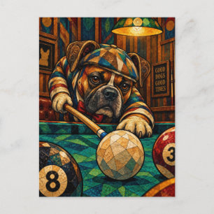 Boxer, Geometric Mosaic Postcard
