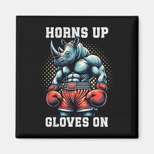 Boxer Gift Heavyweight Champion Gloves On Rhino Bo Magnet