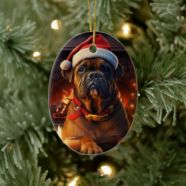 Boxer Gift, Pet Gift, Dog Police, Christmas Gift  Ceramic Tree Decoration (Tree)