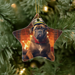 Boxer Gift, Pet Gift, Dog Police, Christmas Gift  Ceramic Tree Decoration