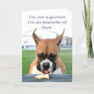 Boxer glutton greeting card