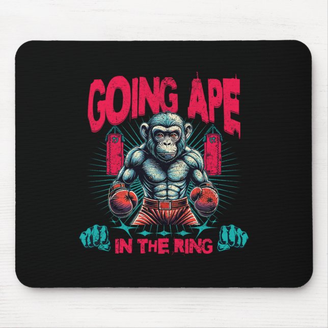 Boxer Going Ape In The Ring Boxing Monkey  Mouse Pad (Front)
