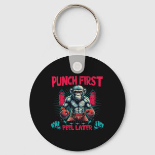 Boxer Going Ape Punch First Boxing Monkey Key Ring