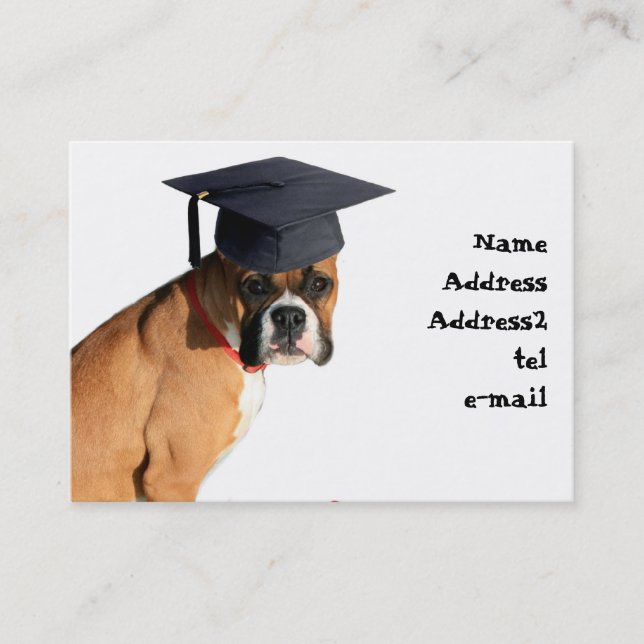 Boxer graduate business card (Front)