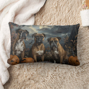 Boxer Halloween Night Doggy Delight Lumbar Cushion