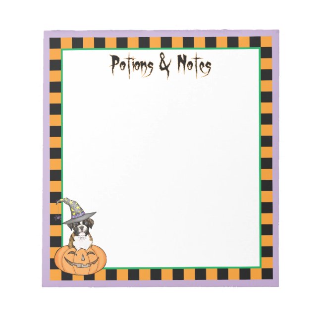 Boxer Halloween Notepad (Front)