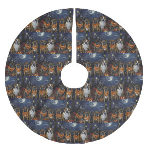 Boxer Halloween Spooky Brushed Polyester Tree Skirt