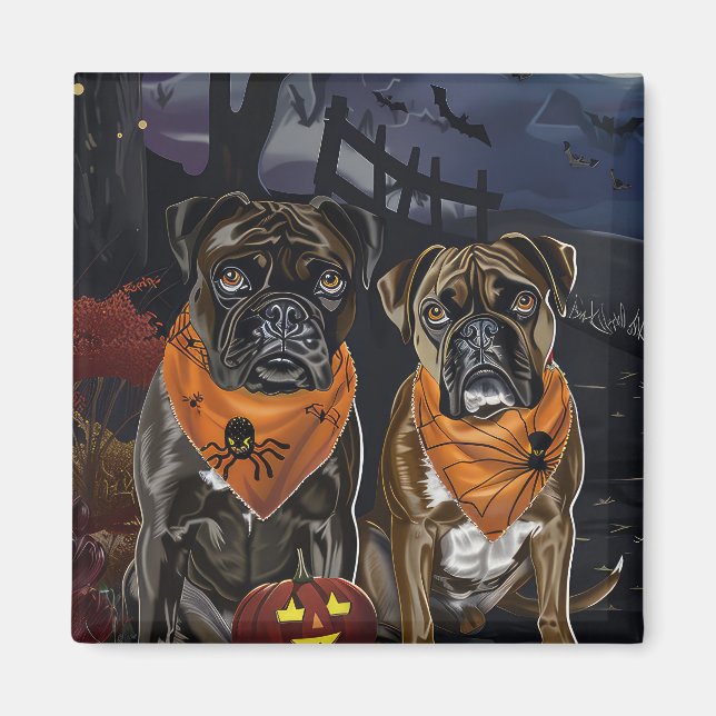 Boxer Halloween Spooky Magnet (Front)