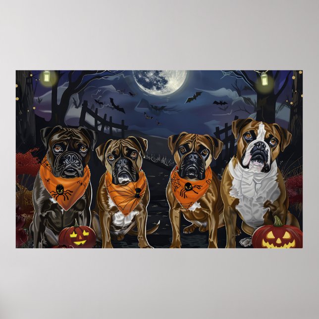 Boxer Halloween Spooky Poster (Front)
