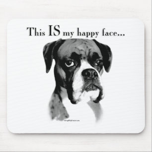 Boxer Happy Face Mouse Pad