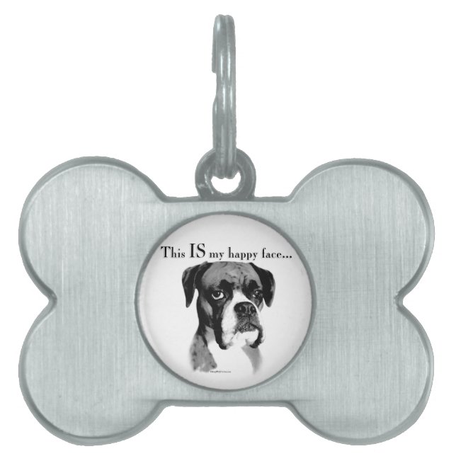 Boxer Happy Face Pet Tag (Front)