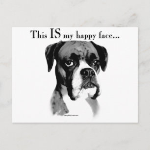 Boxer Happy Face Postcard