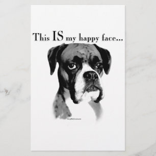 Boxer Happy Face Stationery