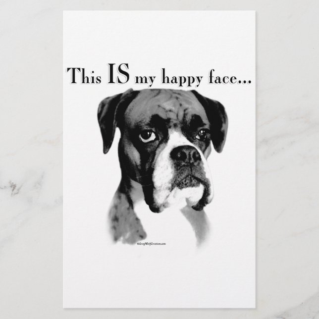 Boxer Happy Face Stationery (Front)