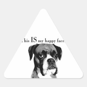 Boxer Happy Face Triangle Sticker