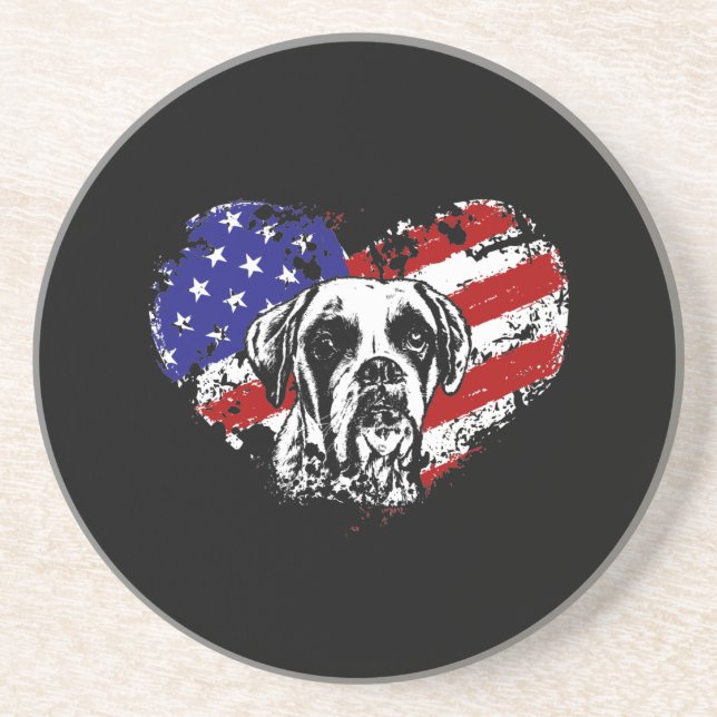 Boxer heart coaster (Front)
