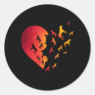 Boxer Heart Dog Owner Funny Animal Gifts For Her Classic Round Sticker