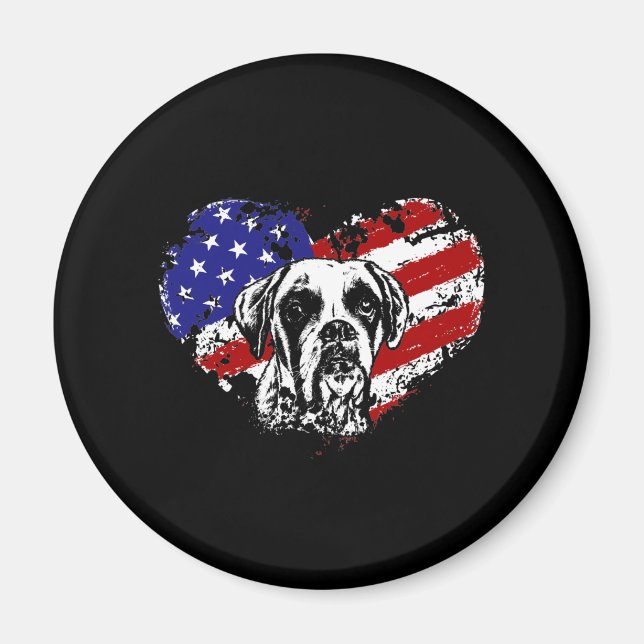 Boxer heart magnet (Front)