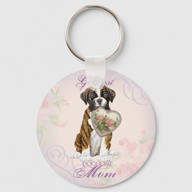 Boxer Heart Mum Key Ring (Front)