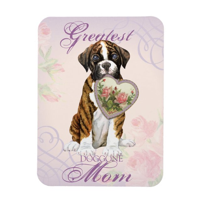 Boxer Heart Mum Magnet (Vertical)