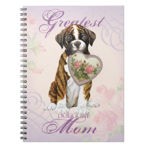 Boxer Heart Mum Spiral Notebook