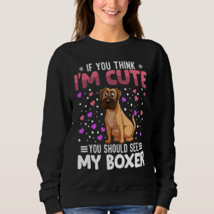 Boxer Heart Valentine's Day Animal For Womens Kids Sweatshirt