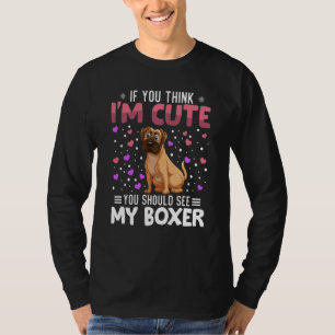 Boxer Heart Valentine's Day Animal For Womens Kids T-Shirt