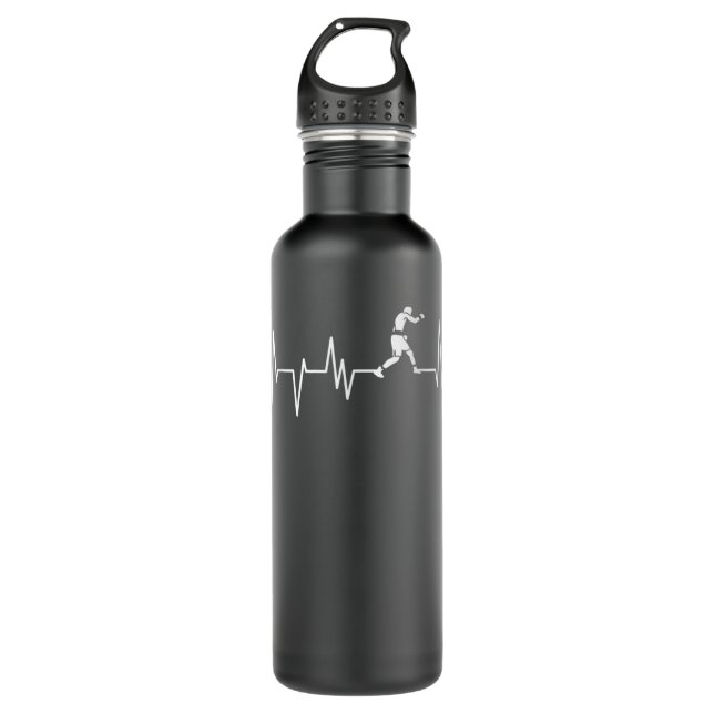 Boxer Heartbeat - Boxing Gift Boxing Lover Boxing  710 Ml Water Bottle (Front)