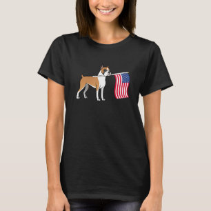 Boxer Holding American Flag Boxer Mum Boxer Lady 4 T-Shirt