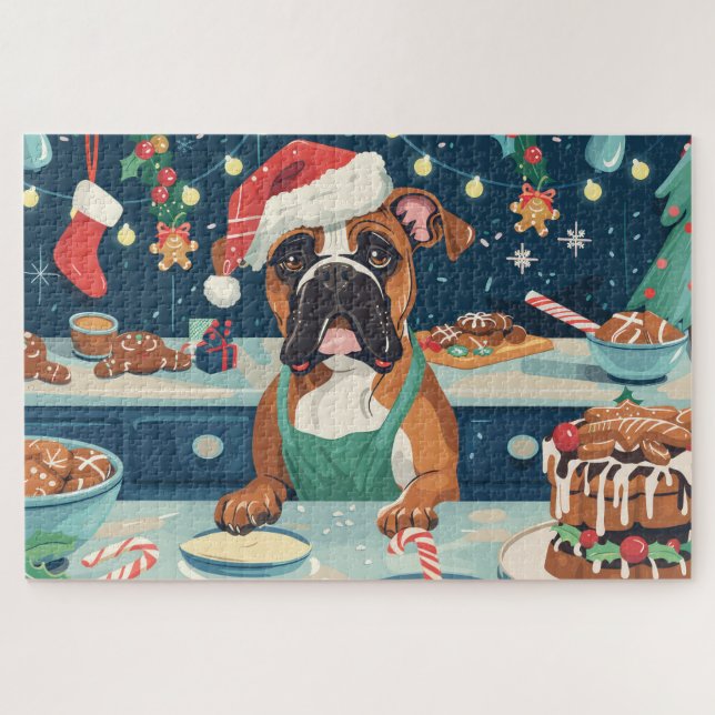 Boxer Holiday Baking: Festive Christmas Jigsaw Puzzle (Horizontal)