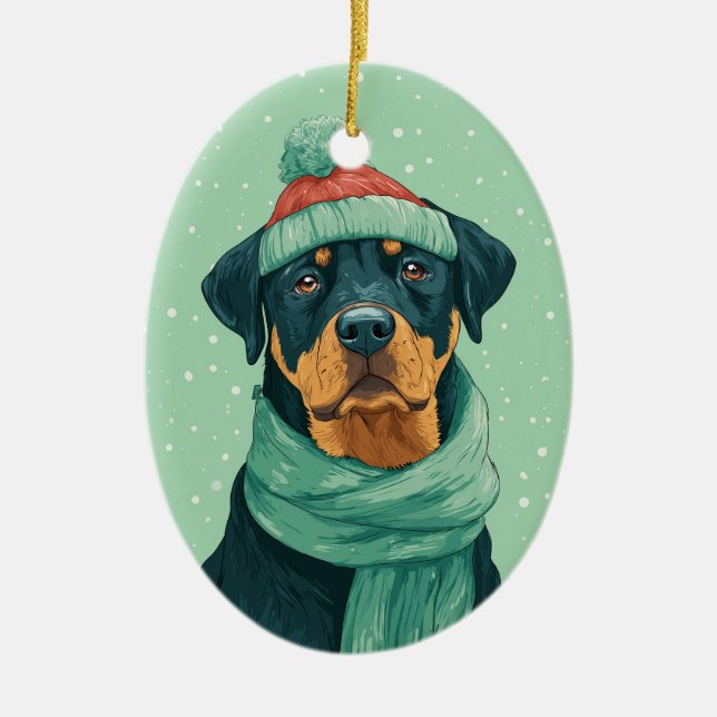 Boxer Holiday Keepsake Ceramic Tree Decoration (Front)