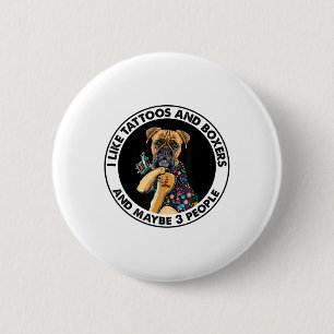 Boxer I Love Mum Tattoo Apparel, Dogs And Tattoos  6 Cm Round Badge