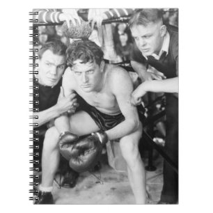 Boxer in corner with trainersboxing, vintage, retr notebook