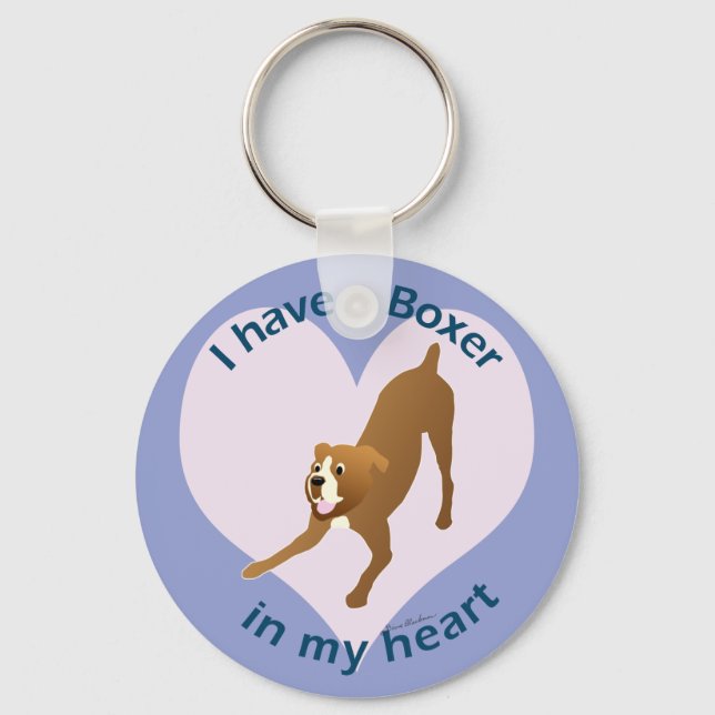 Boxer In My Heart Key Ring (Front)