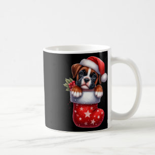 Boxer In Sock Christmas Santa Hat Xmas Dog Lover 1 Coffee Mug