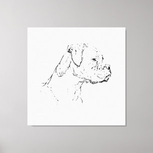 Boxer Ink Wall Art – Minimalist Dog Line Drawing