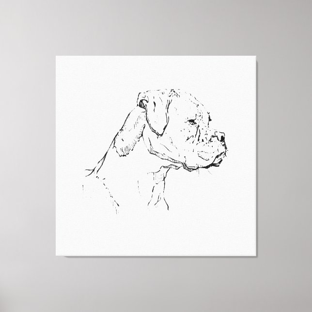 Boxer Ink Wall Art – Minimalist Dog Line Drawing (Front)