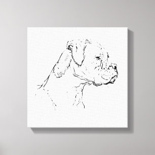 Boxer Ink Wall Art – Minimalist Dog Line Drawing