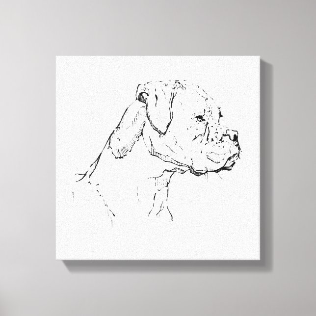 Boxer Ink Wall Art – Minimalist Dog Line Drawing (Front)