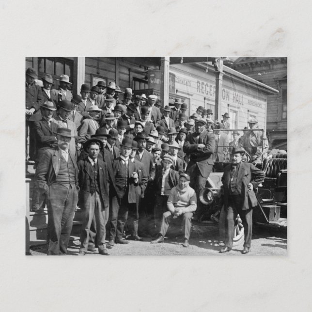Boxer Jack Johnson and Trainers, early 1900s Postcard (Front)