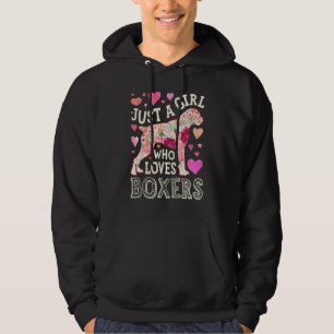 Boxer Just A Girl Who Loves Boxers Dog Flower Wome Hoodie