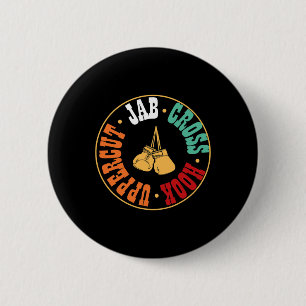 Boxer Kickboxing Workout Gift Jab Cross Hook Upper 6 Cm Round Badge